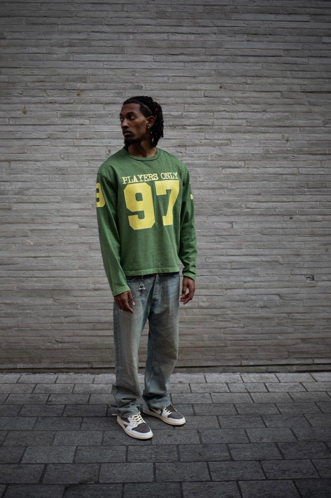 PLAYERS ONLY WASHED GREEN JERSEY LONG SLEEVE