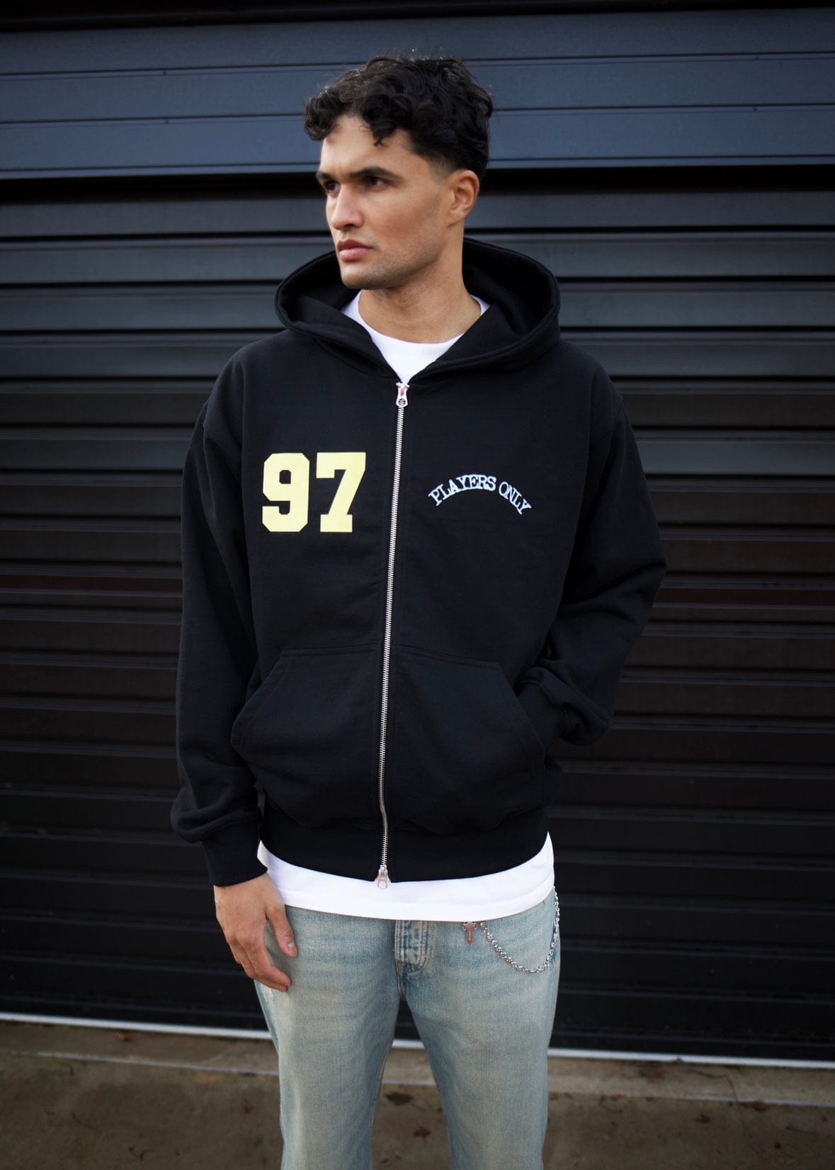 PLAYERS ONLY BLACK JERSEY ZIP HOODIE