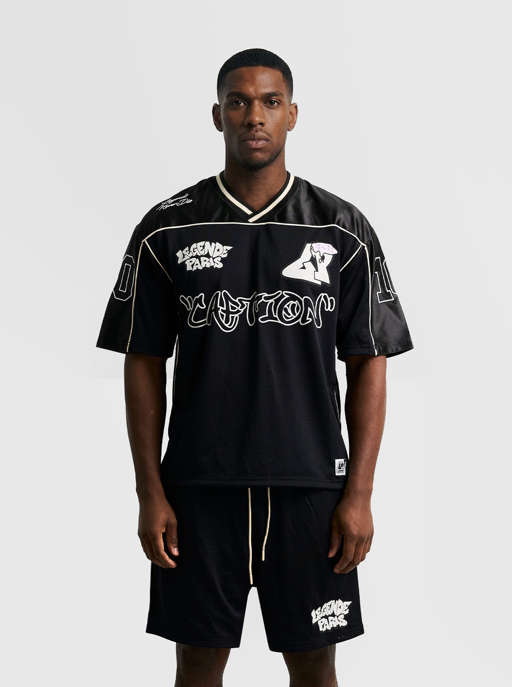 Legende Paris GRAFFITI MESH JERSEY - BLACK
