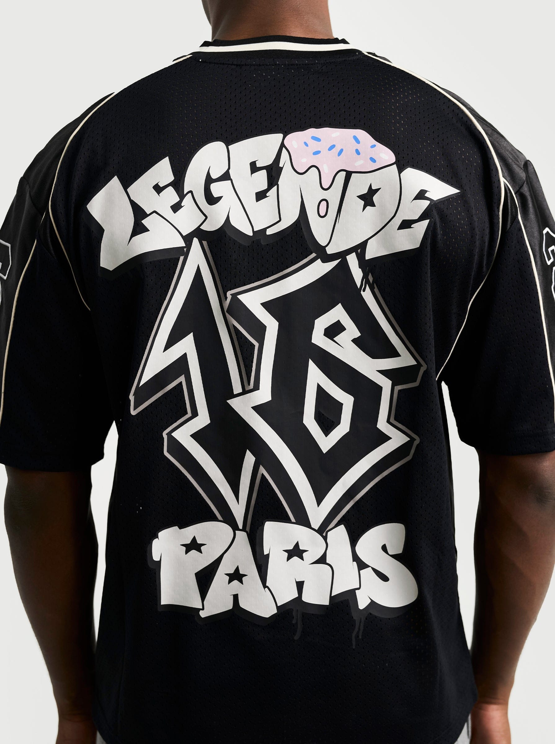 Legende Paris GRAFFITI MESH JERSEY - BLACK