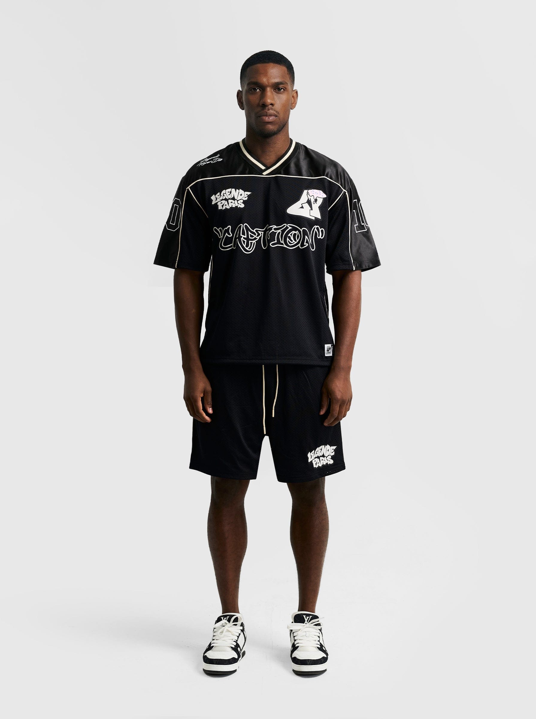 Legende Paris GRAFFITI MESH JERSEY - BLACK