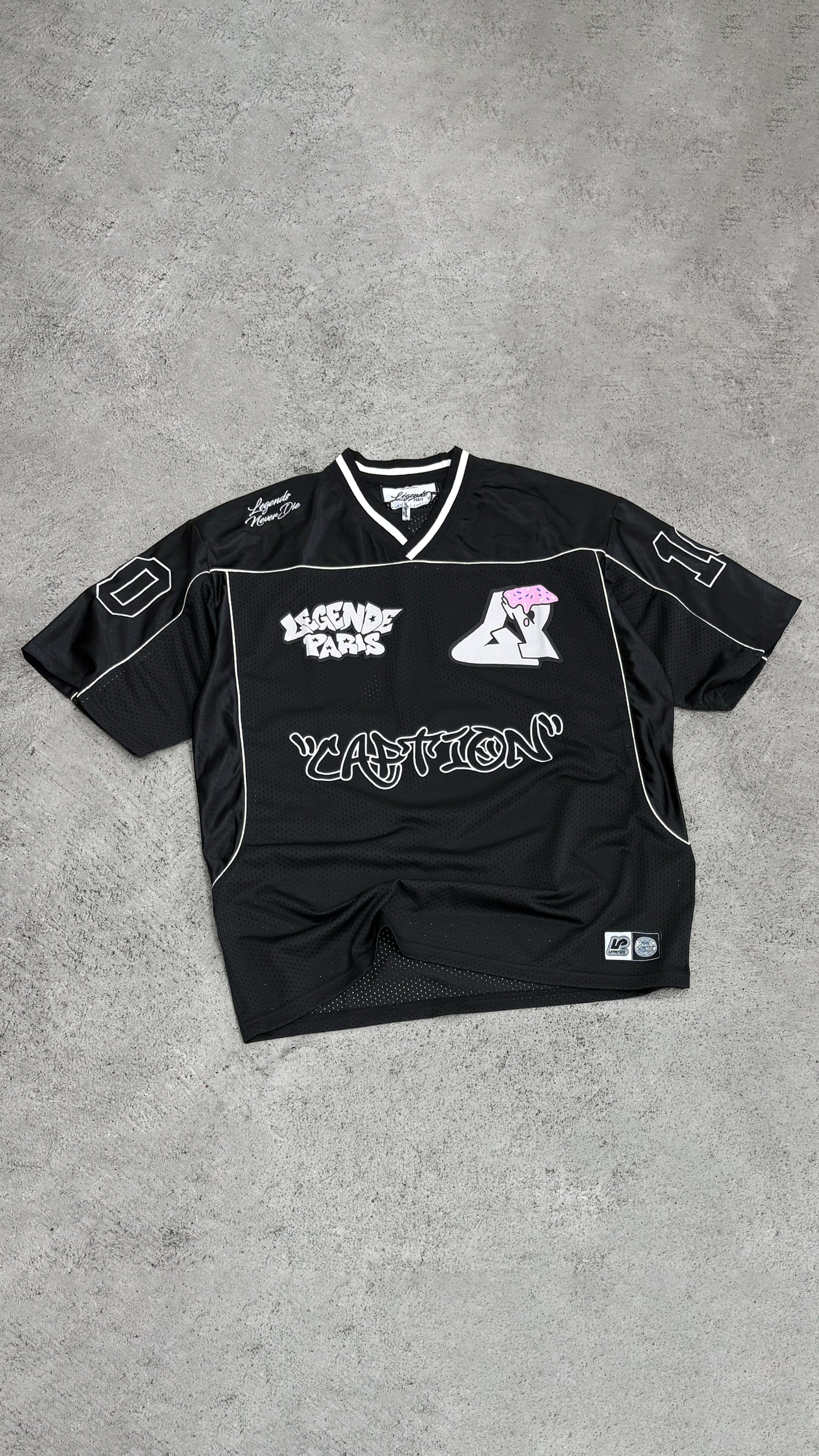 Legende Paris GRAFFITI MESH JERSEY - BLACK