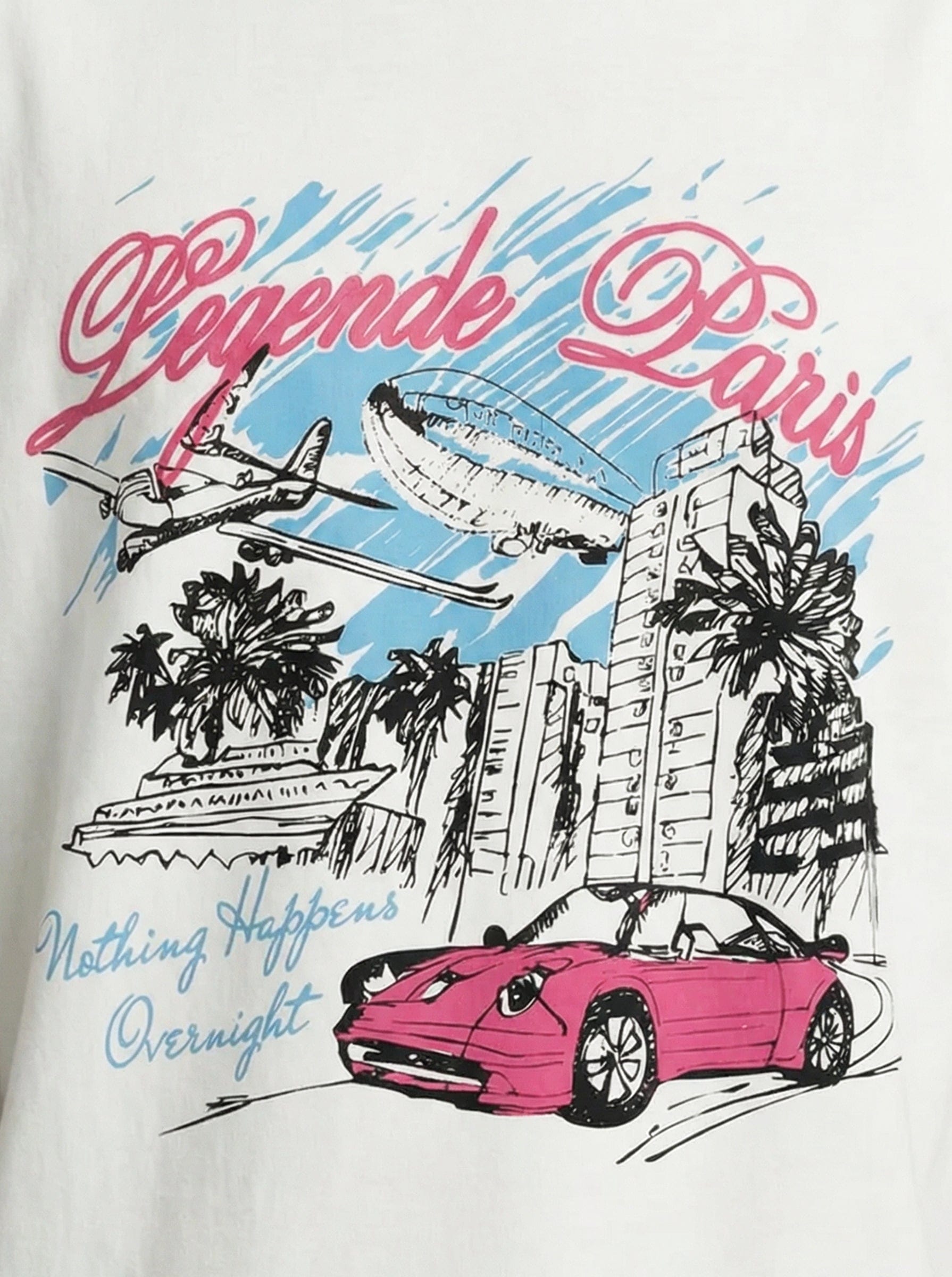 Legende Paris OVERNIGHT SKETCH T-SHIRT - WHITE
