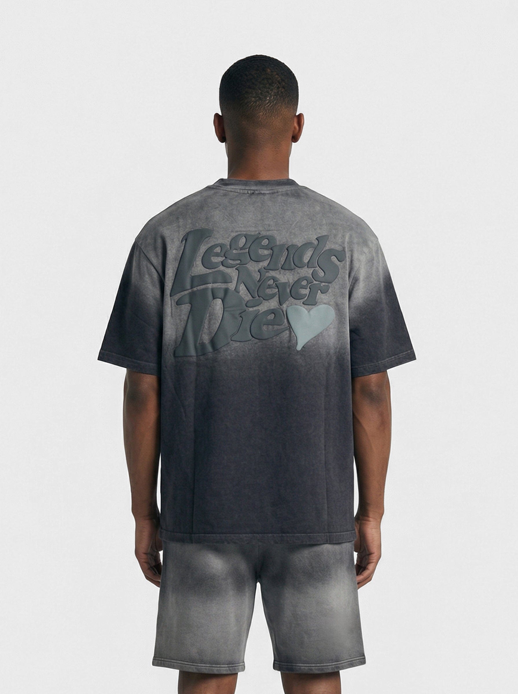 Legende Paris LND GRADIENT T-SHIRT - CHARCOAL WASHED
