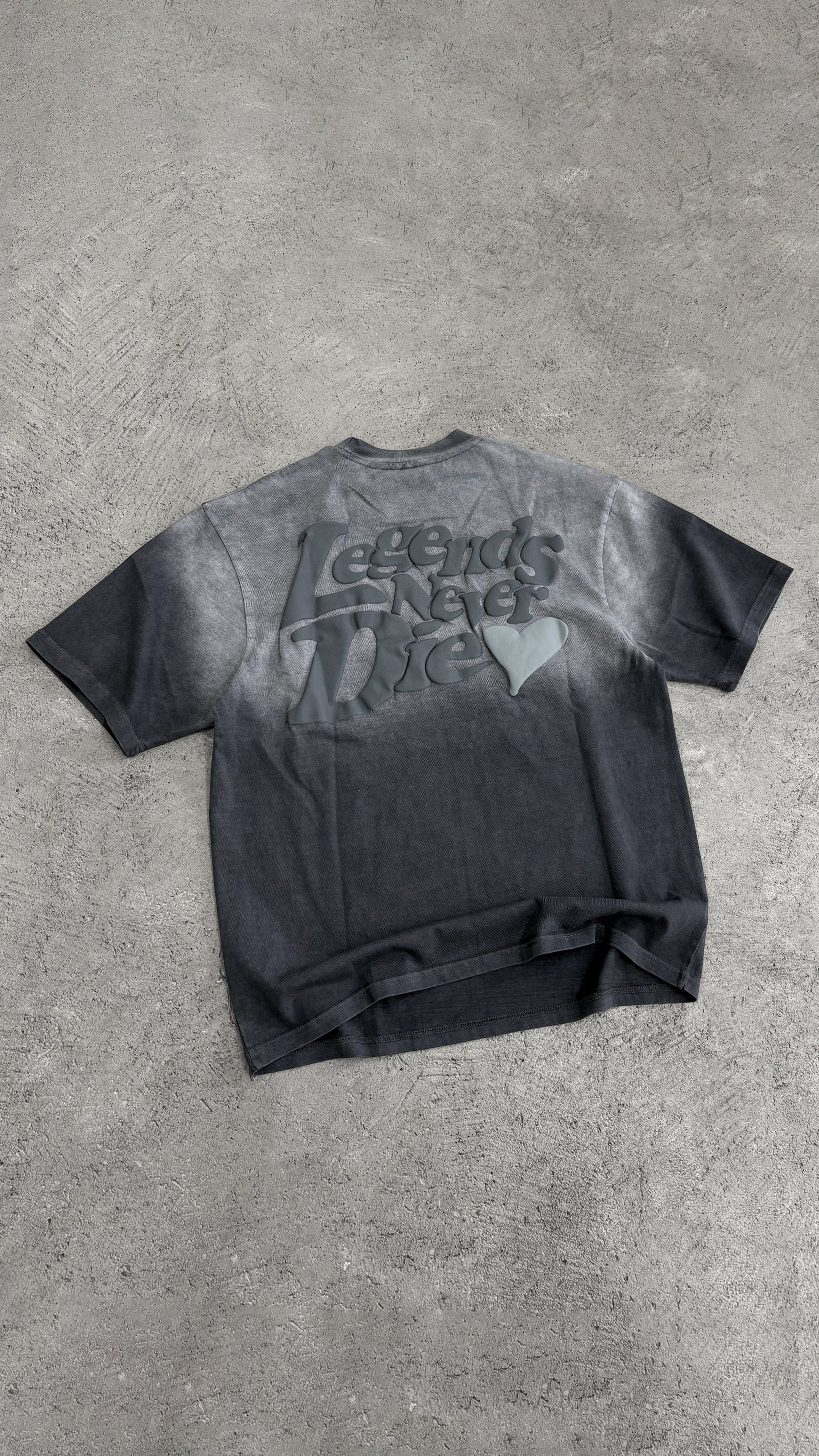 Legende Paris LND GRADIENT T-SHIRT - CHARCOAL WASHED