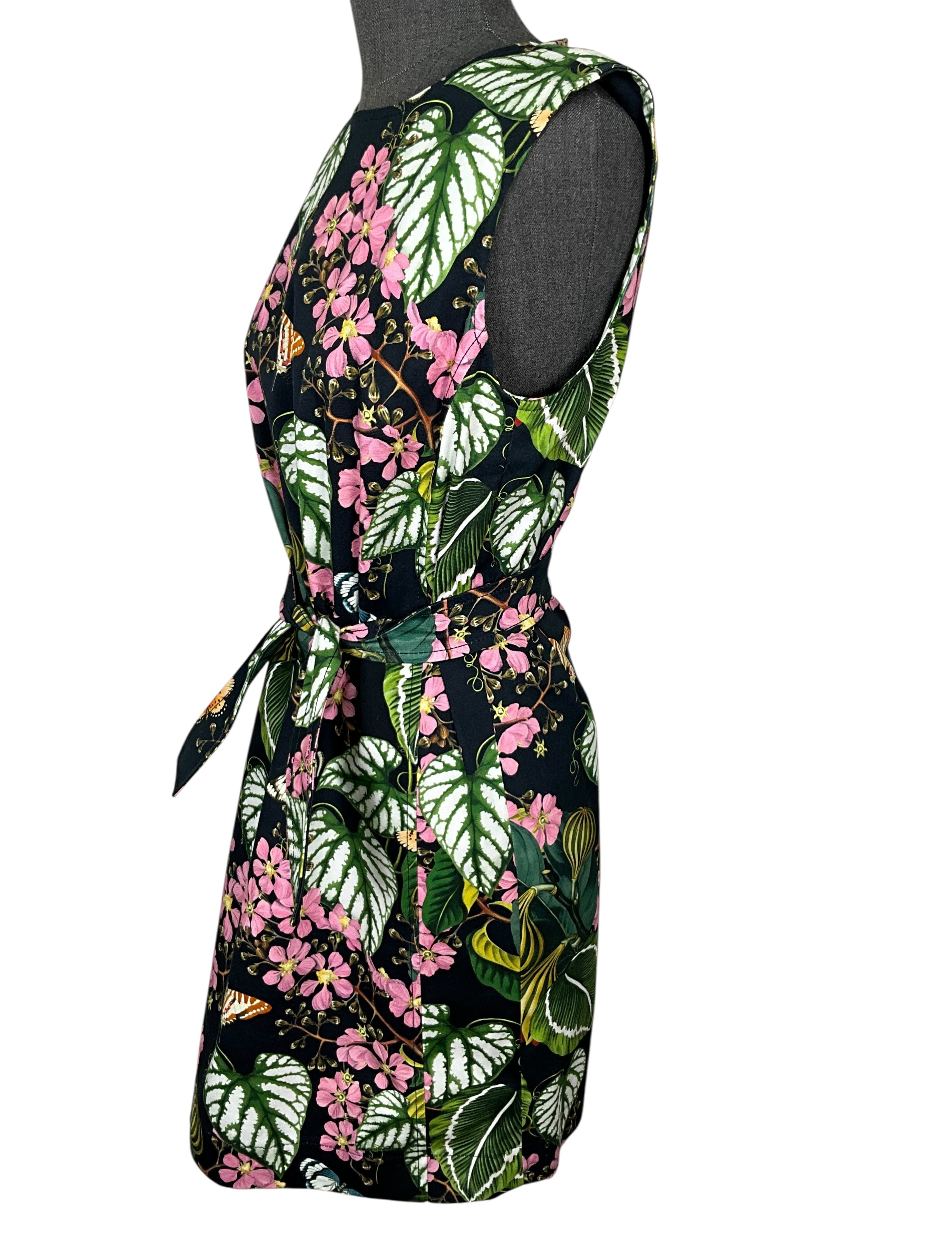Oscar de la Renta Floral Print Sleeveless Mini Dress Size M
