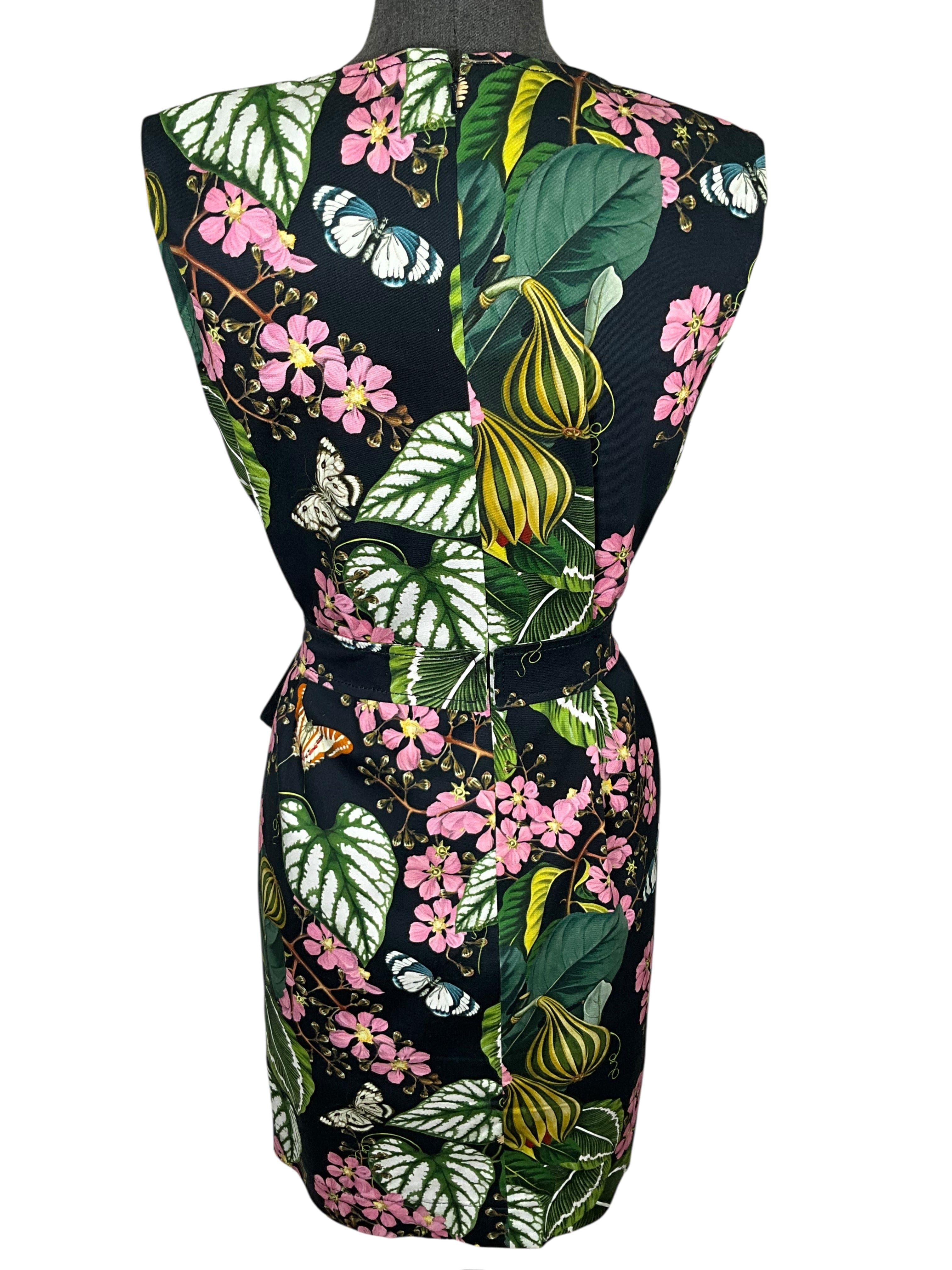 Oscar de la Renta Floral Print Sleeveless Mini Dress Size M