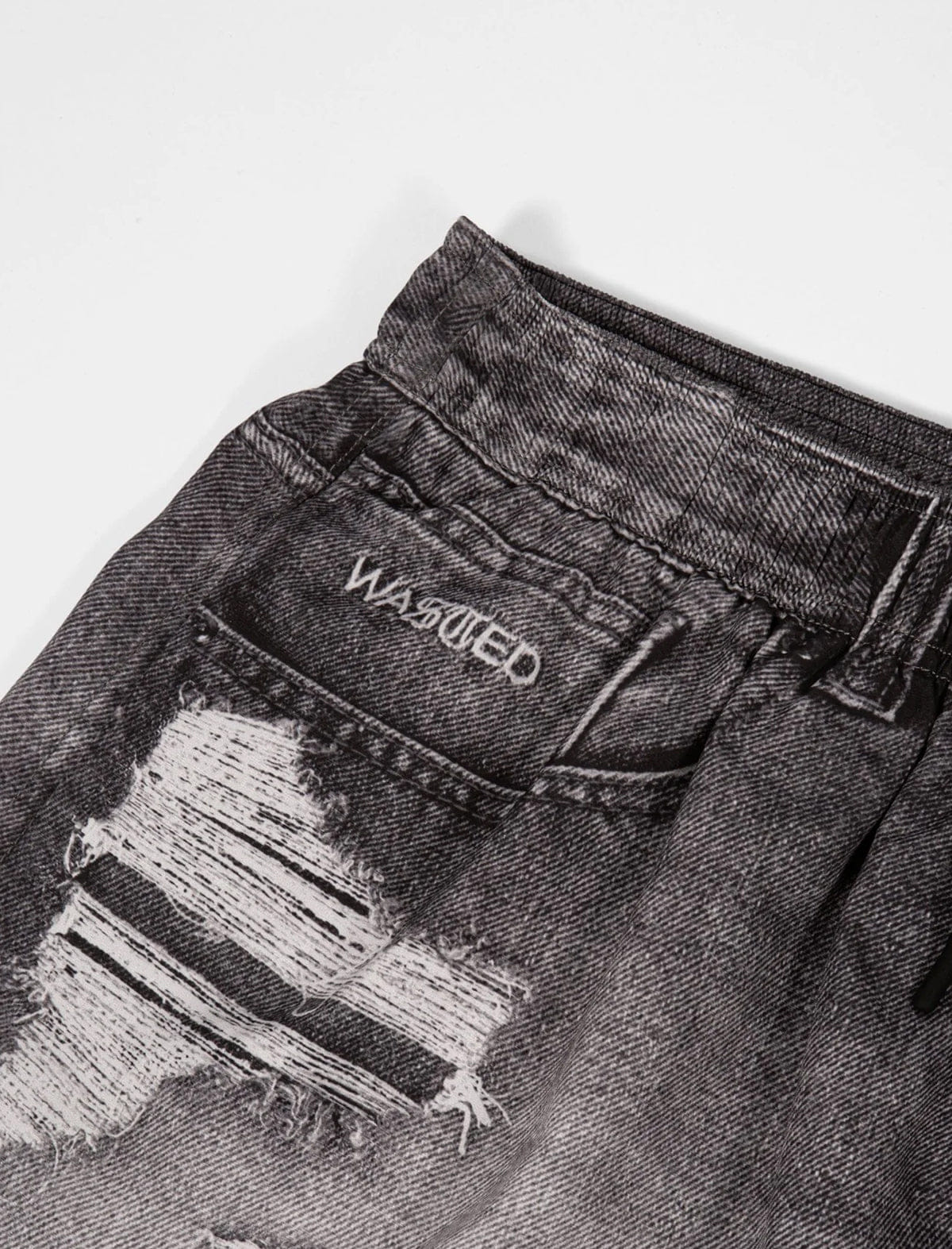 Wasted Paris Destroy Tromp L'oeil Swim Shorts Faded Black