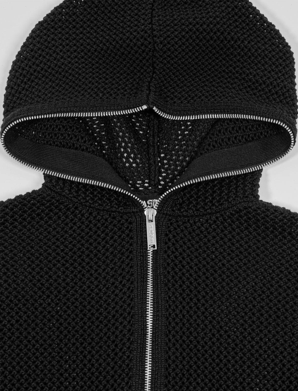 Wasted Paris Realm Full Zip Loose Sweater Black