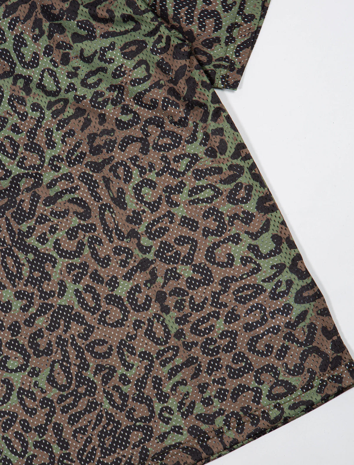 Wasted Paris Cheetah Mesh Boxy T-Shirt Olive/Khaki Camo