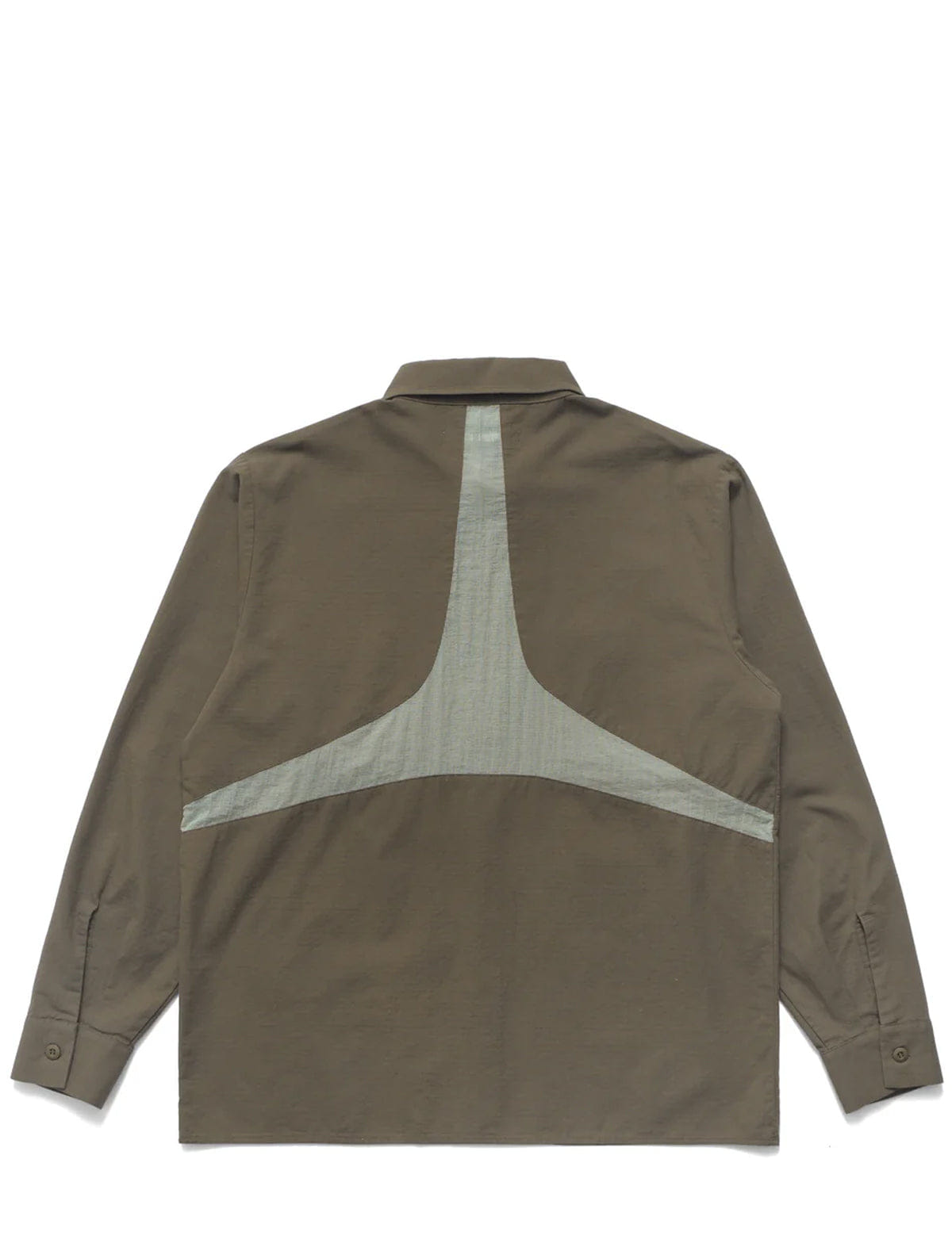 Metalwood Panelled Work Shirt Olive