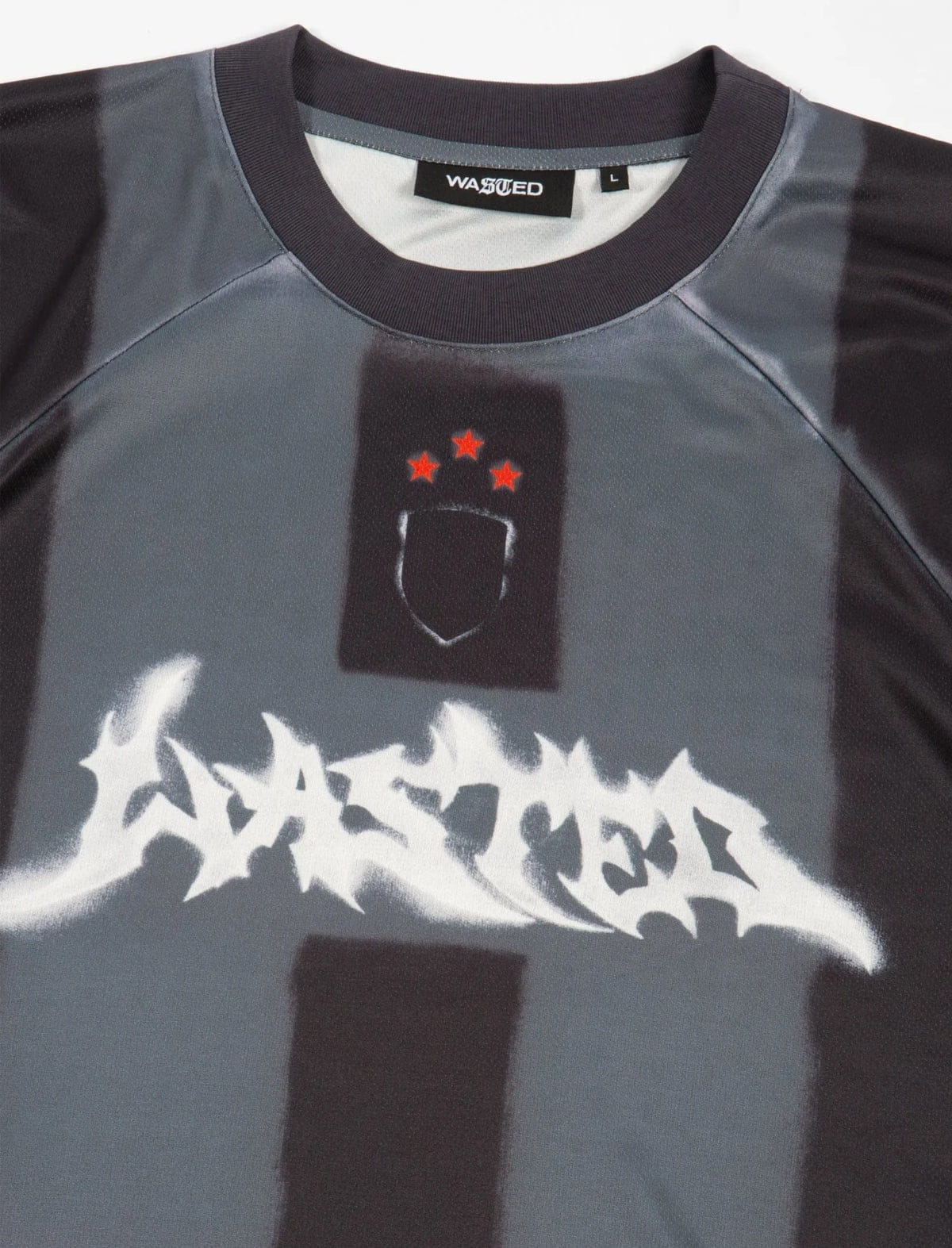 Wasted Paris Spray Football Jersey Black/Stone Grey