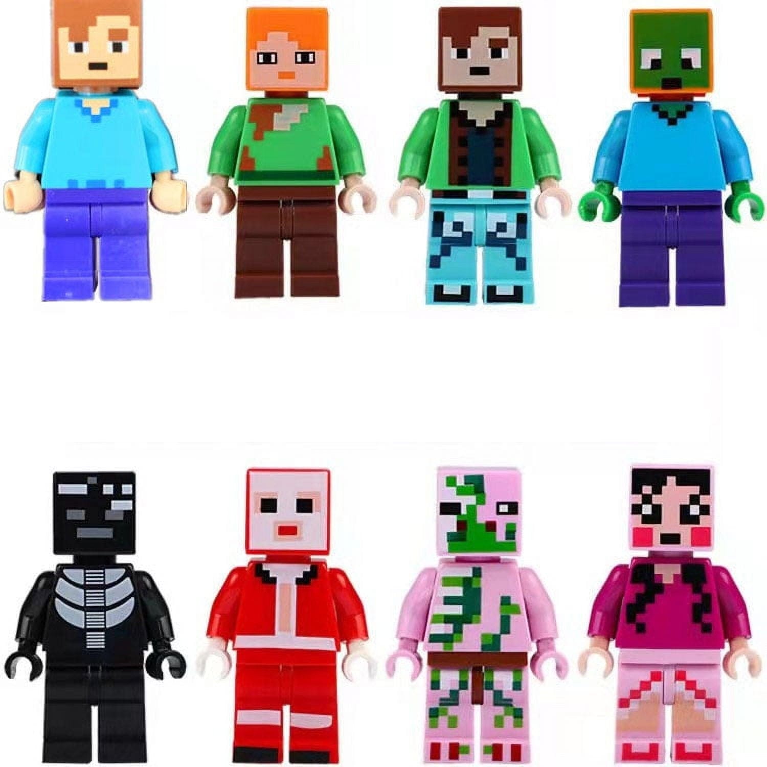 My Store 30PCS Minecraft Action Figures Set – 1.77" Mini Figure Playset with Steve, Creeper, Diamond, Wolf & Accessories