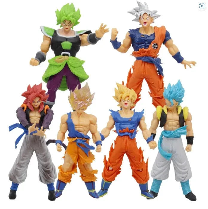 My Store 6 PCS Dragon Ball Z Action Figures Set – Super Saiyan Goku & Blue Vegeta Collectible Toys