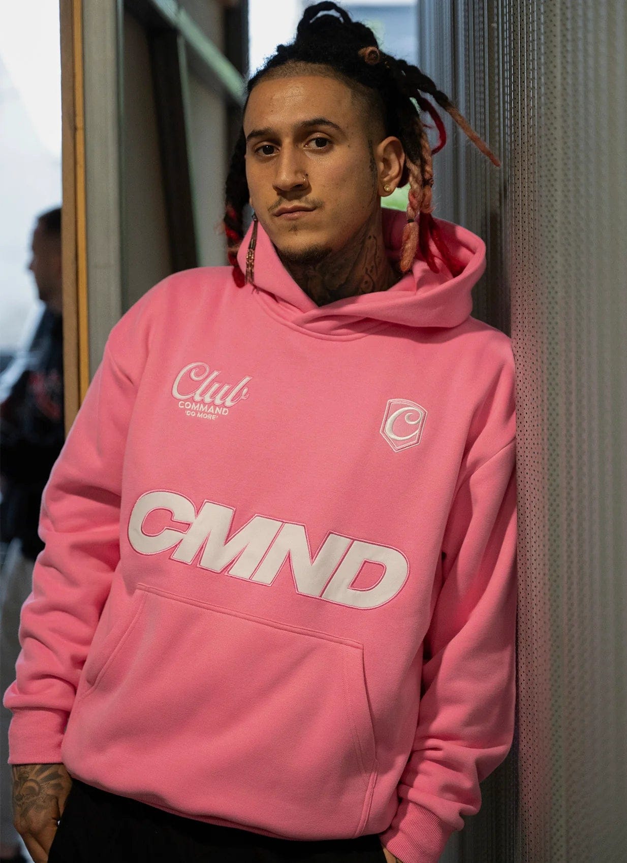Command Oversized Jersey Hoodie (Pink)