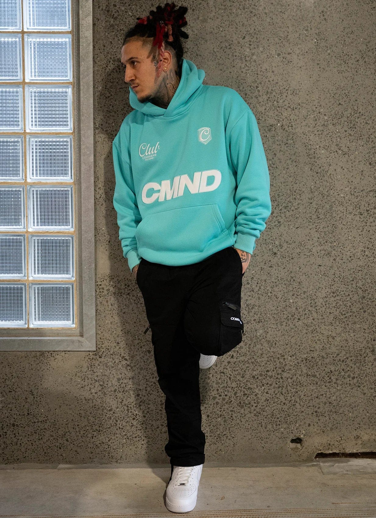 Command Oversized Jersey Hoodie (Tiffany)