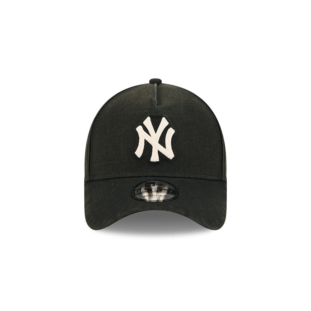 New Era N.Y Yankees 9Forty A-Frame Cap (Washed Canvas Black)