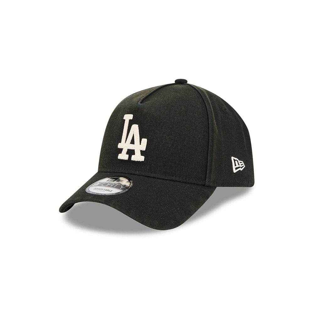 New Era L.A Dodgers 9Forty A-Frame Cap (Washed Canvas Black)