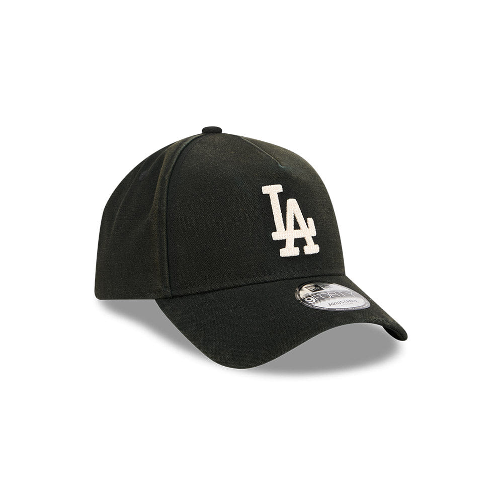 New Era L.A Dodgers 9Forty A-Frame Cap (Washed Canvas Black)