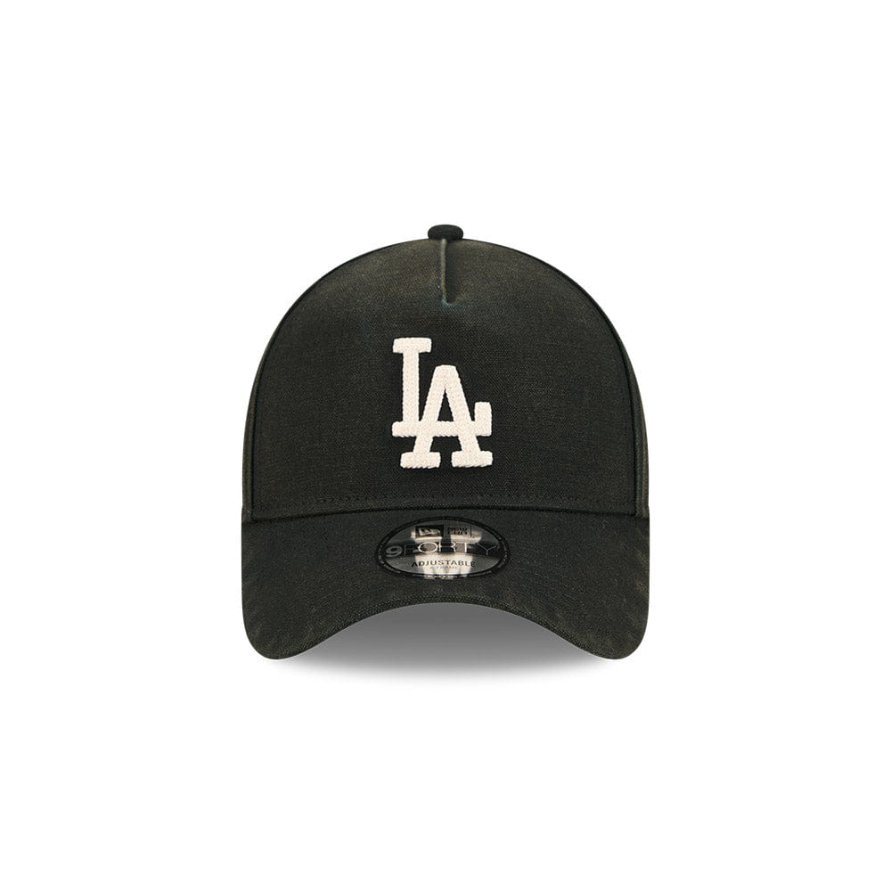 New Era L.A Dodgers 9Forty A-Frame Cap (Washed Canvas Black)