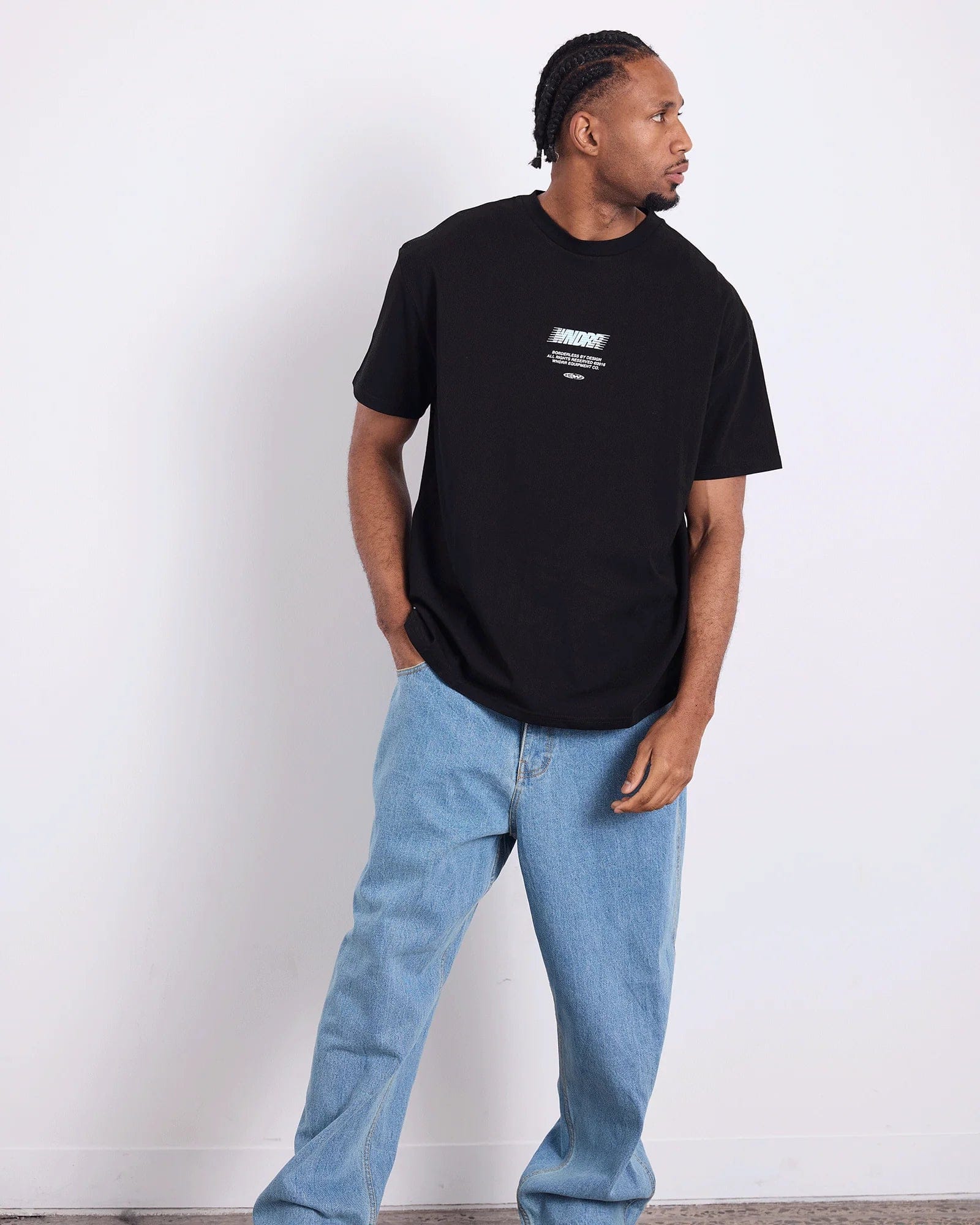WNDRR Borderless Box Fit Tee (Black/Blue)