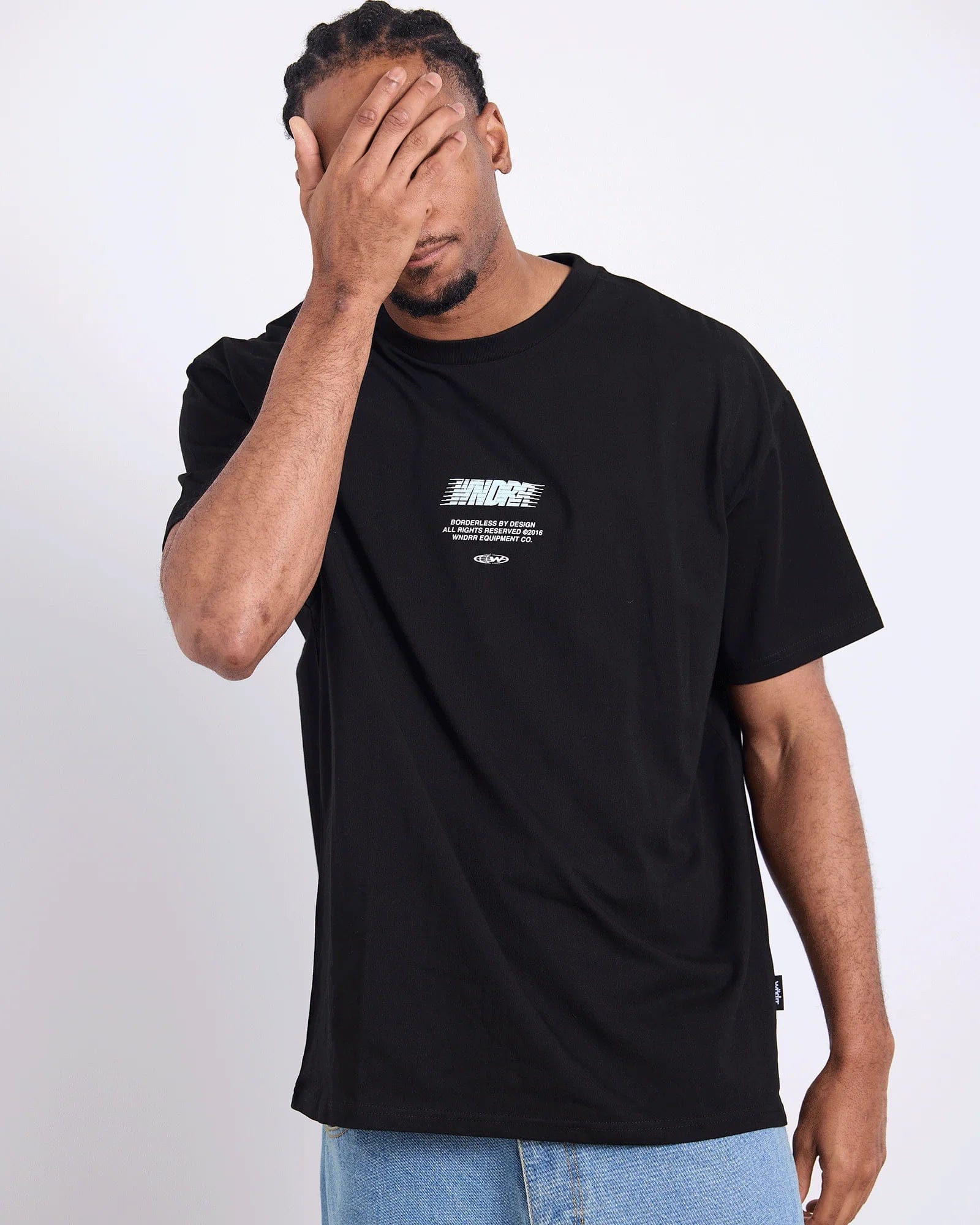 WNDRR Borderless Box Fit Tee (Black/Blue)