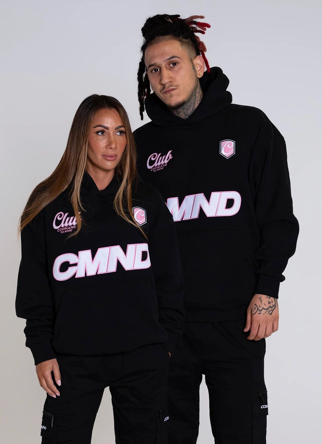 Command Oversized Jersey Hoodie (Black/Pink)