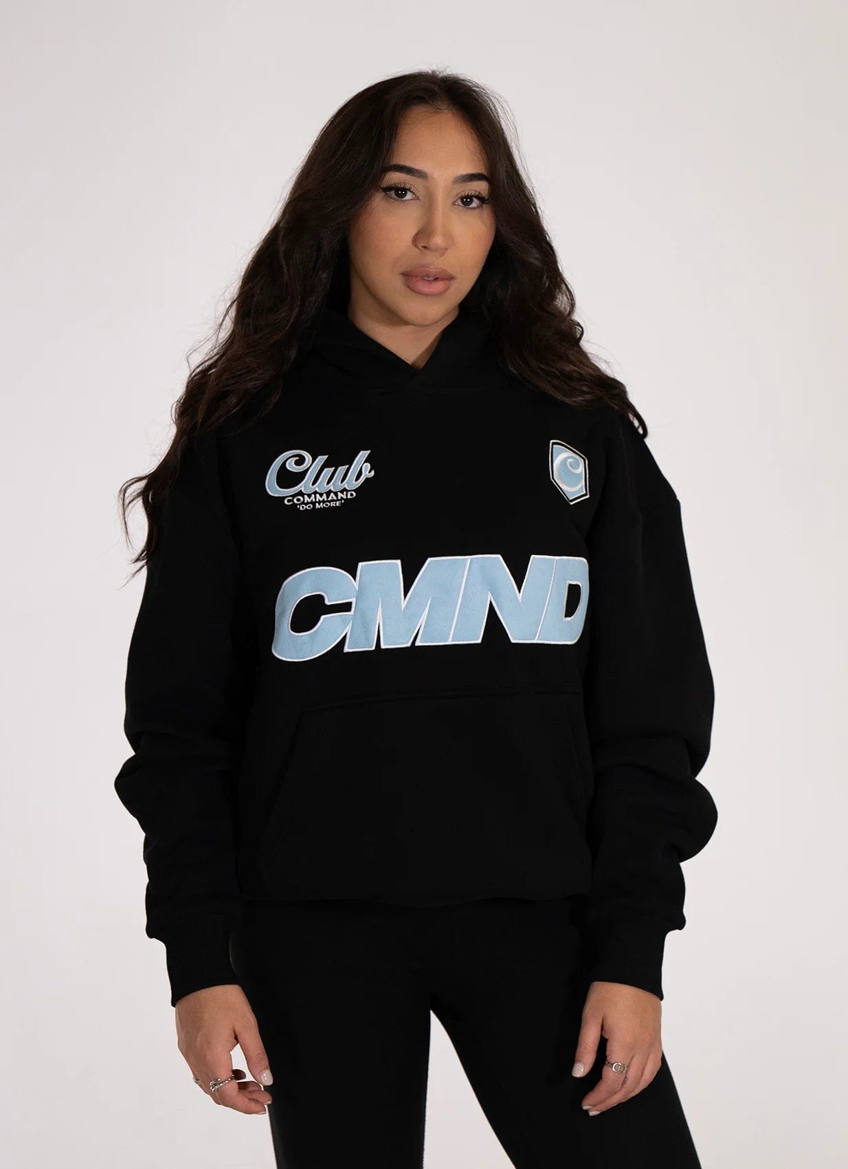 Command Oversized Jersey Hoodie (Black/Blue)