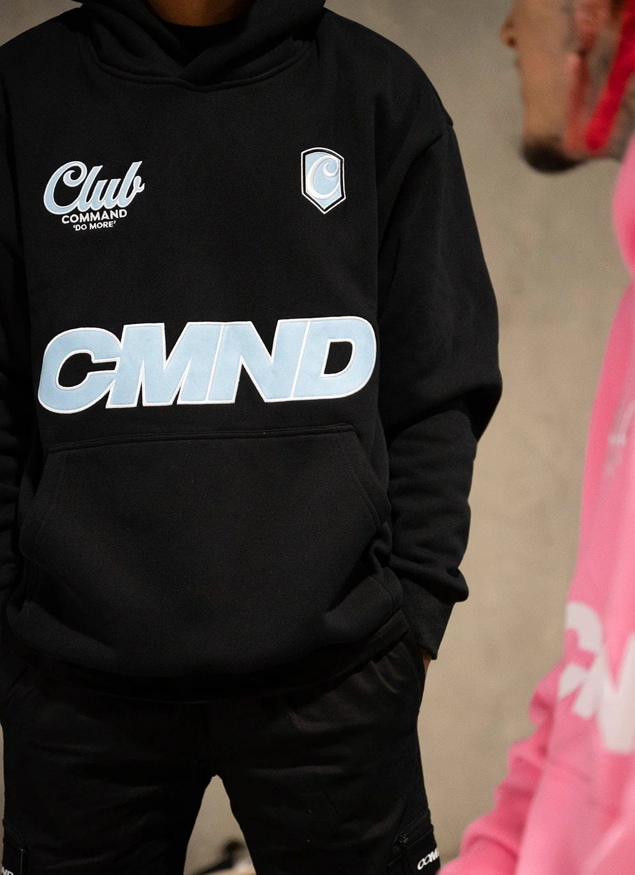 Command Oversized Jersey Hoodie (Black/Blue)