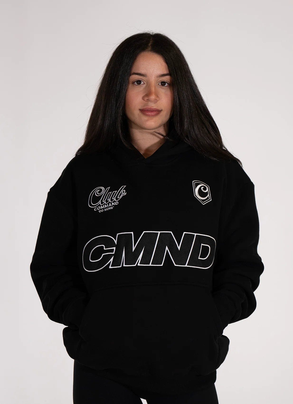 Command Oversized Jersey Hoodie (Black/White)