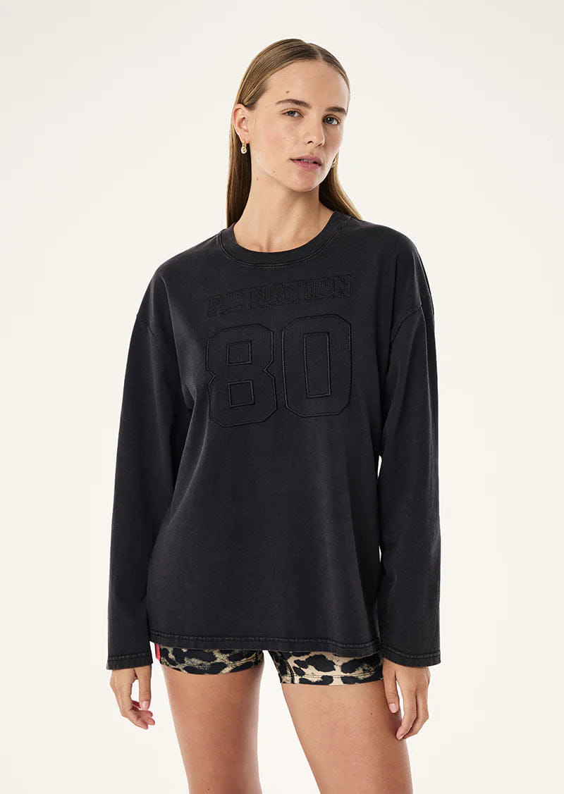 P.E Nation Oversized L/S Tee (Washed Black)