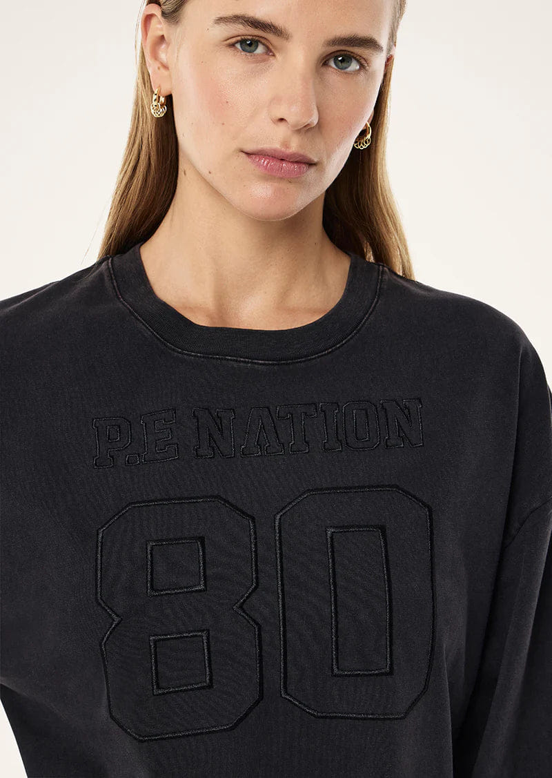 P.E Nation Oversized L/S Tee (Washed Black)