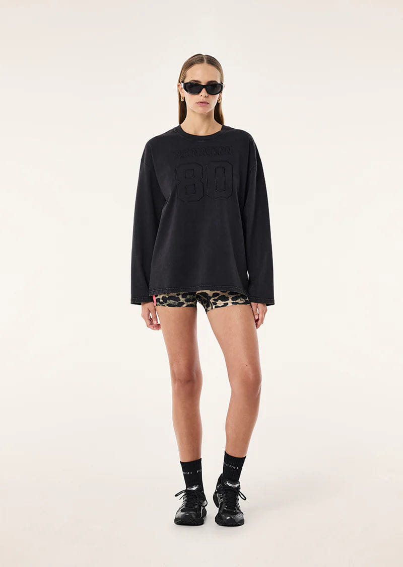 P.E Nation Oversized L/S Tee (Washed Black)