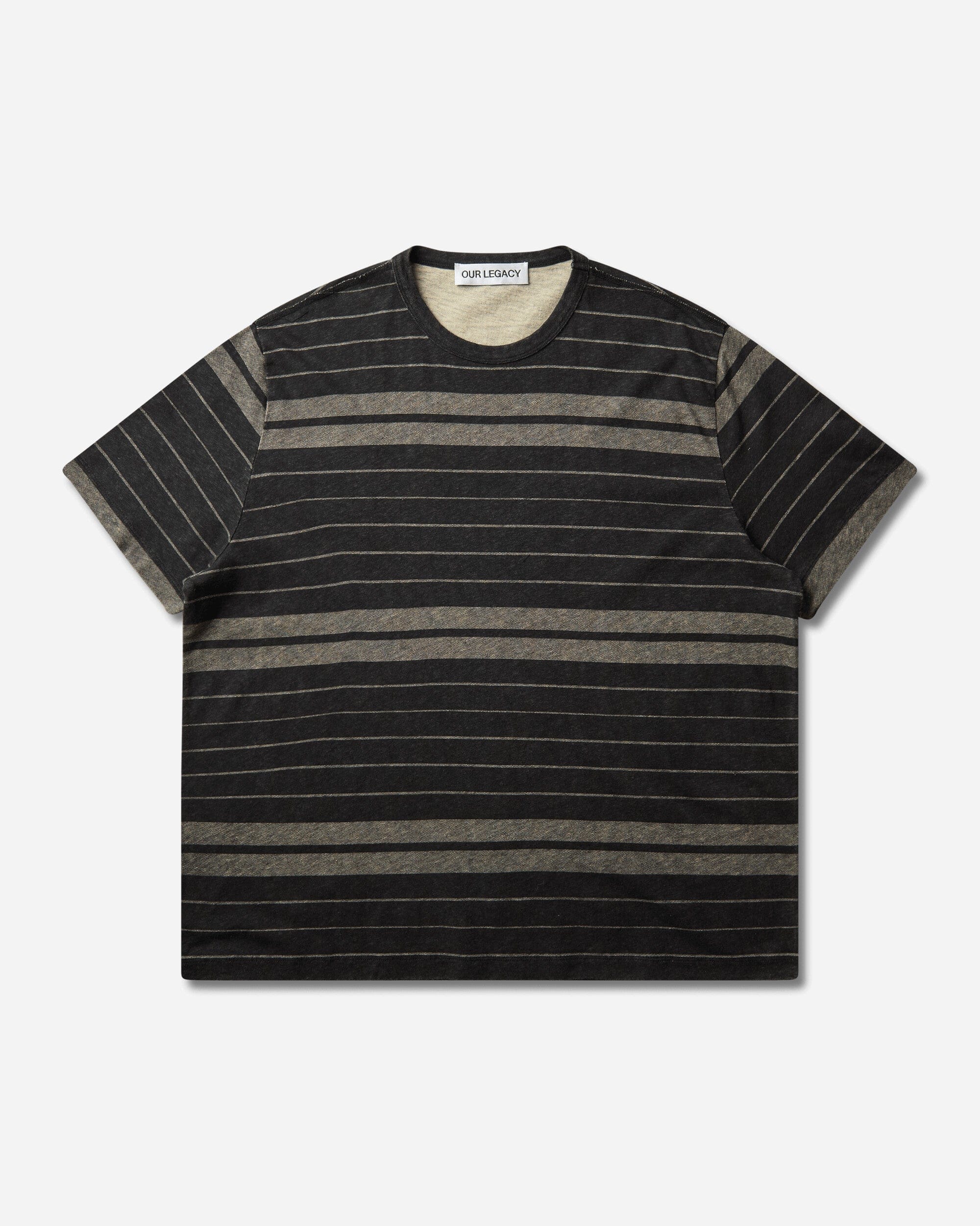 OUR LEGACY Men's New Box T-Shirt Ziggy Stripe