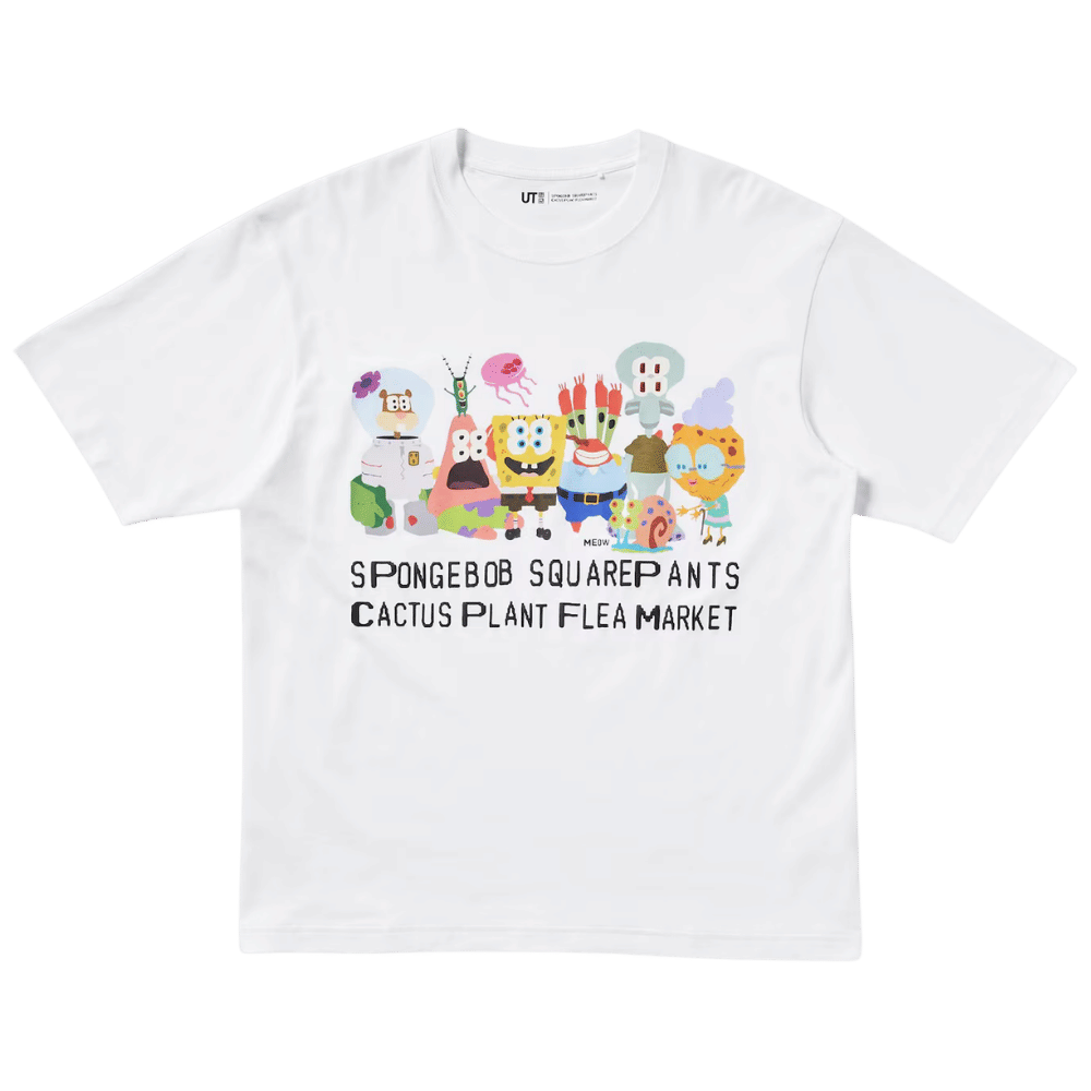 Cactus Plant Flea Market Uniqlo x CPFM x Spongebob Squarepants UT Graphic White T-Shirt