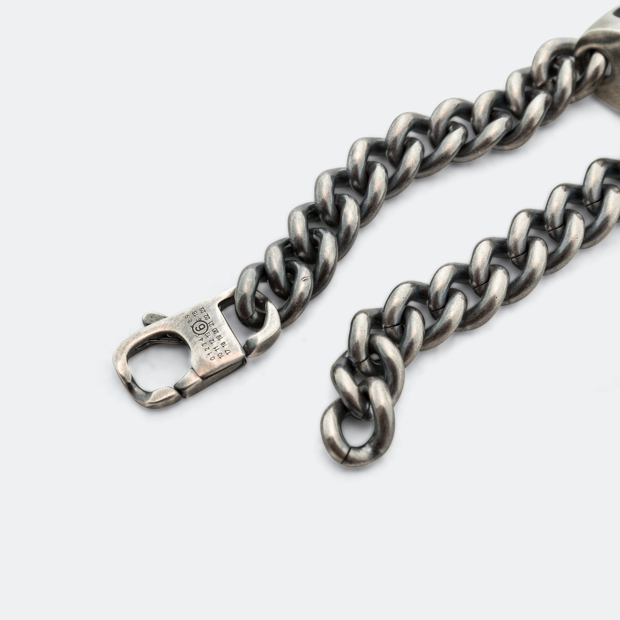 MM6 Ring Link Curb Bracelet - Silver Toned Brass