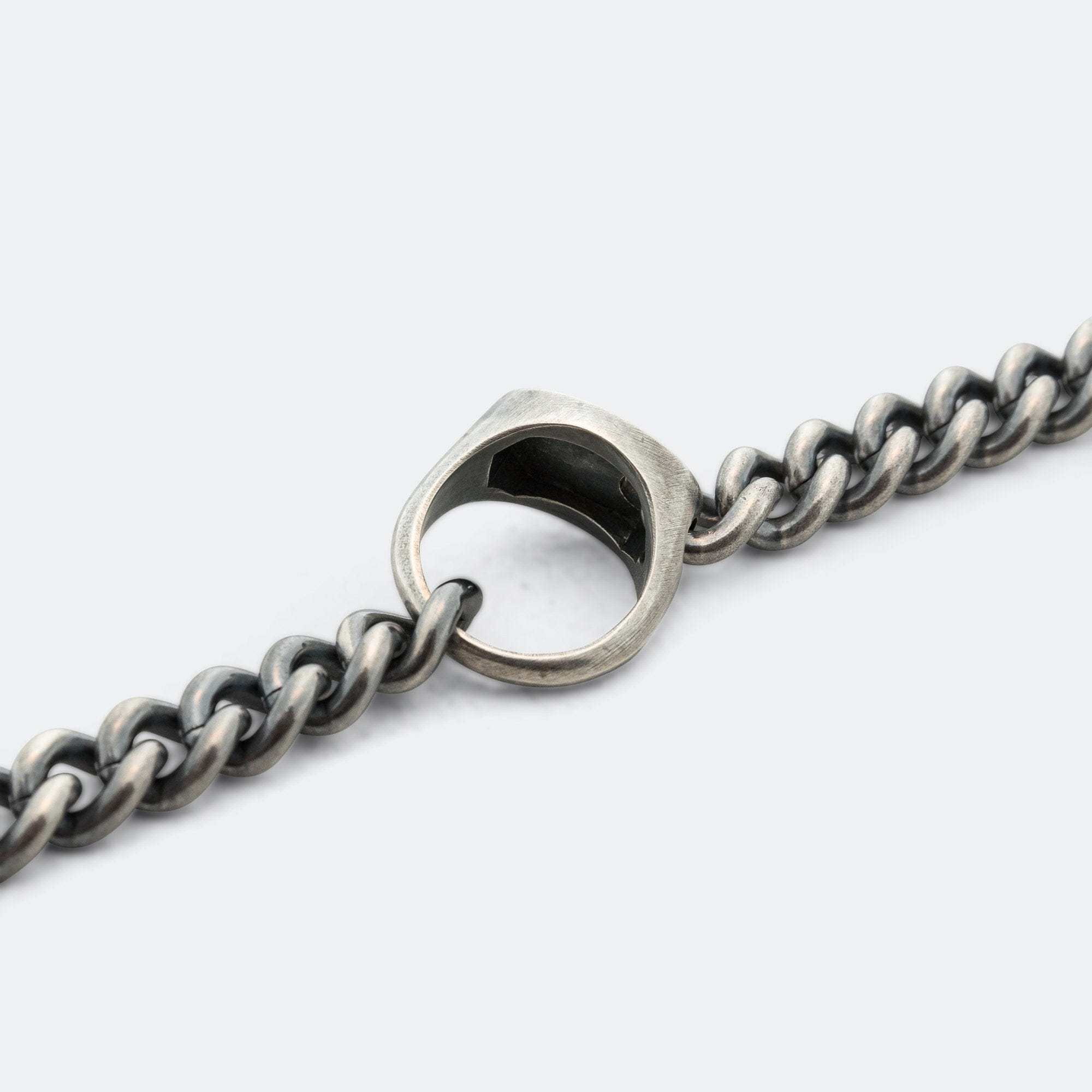 MM6 Ring Link Curb Bracelet - Silver Toned Brass