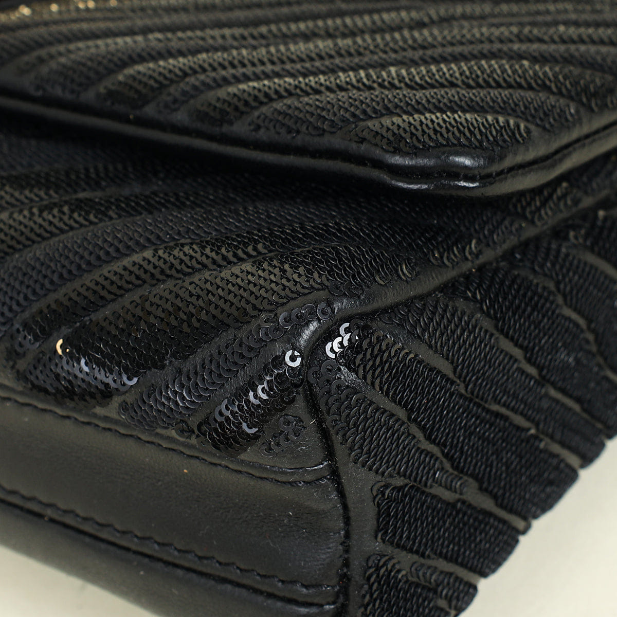 Louis Vuitton Black Sequins Embroidered Twist West Shoulder Bag