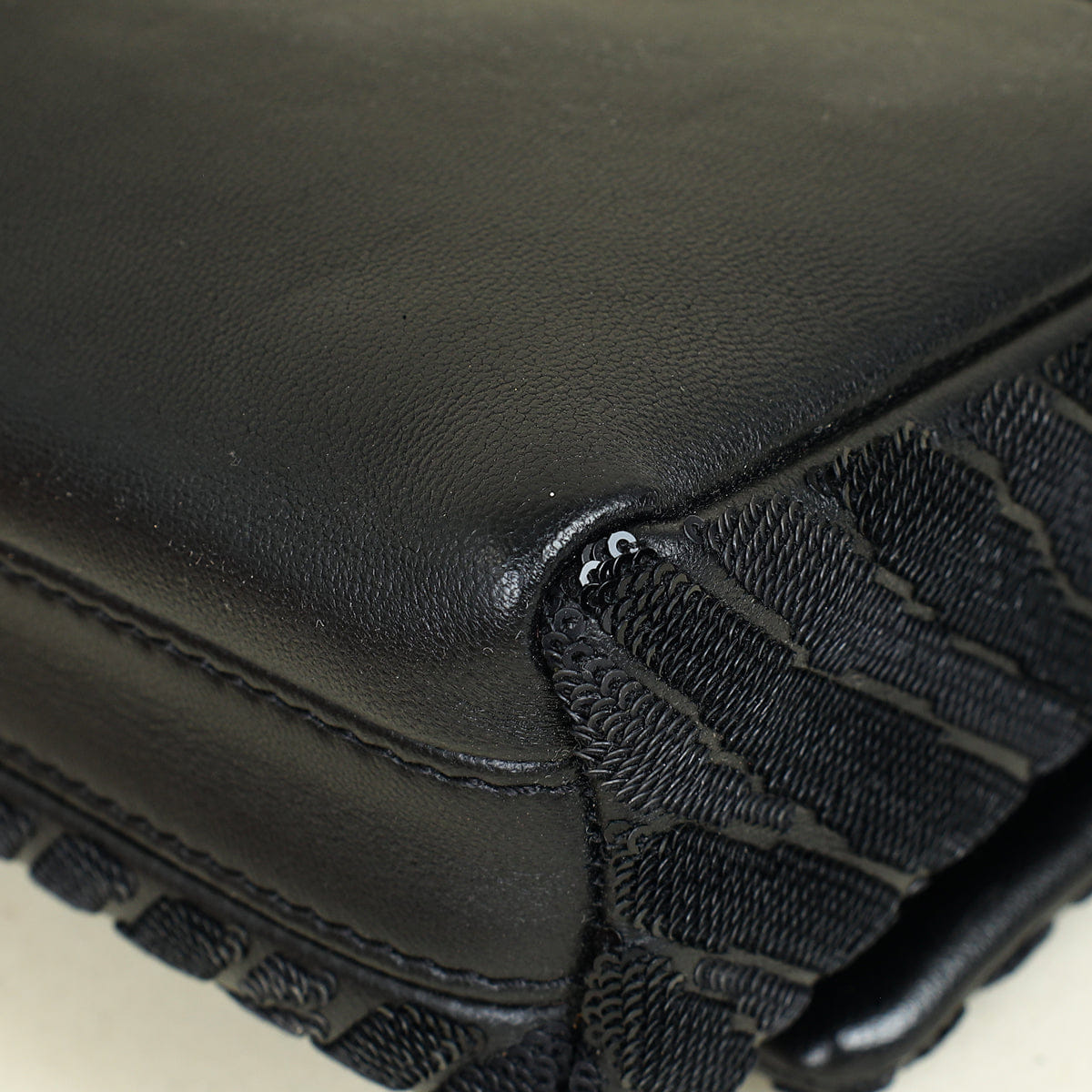 Louis Vuitton Black Sequins Embroidered Twist West Shoulder Bag