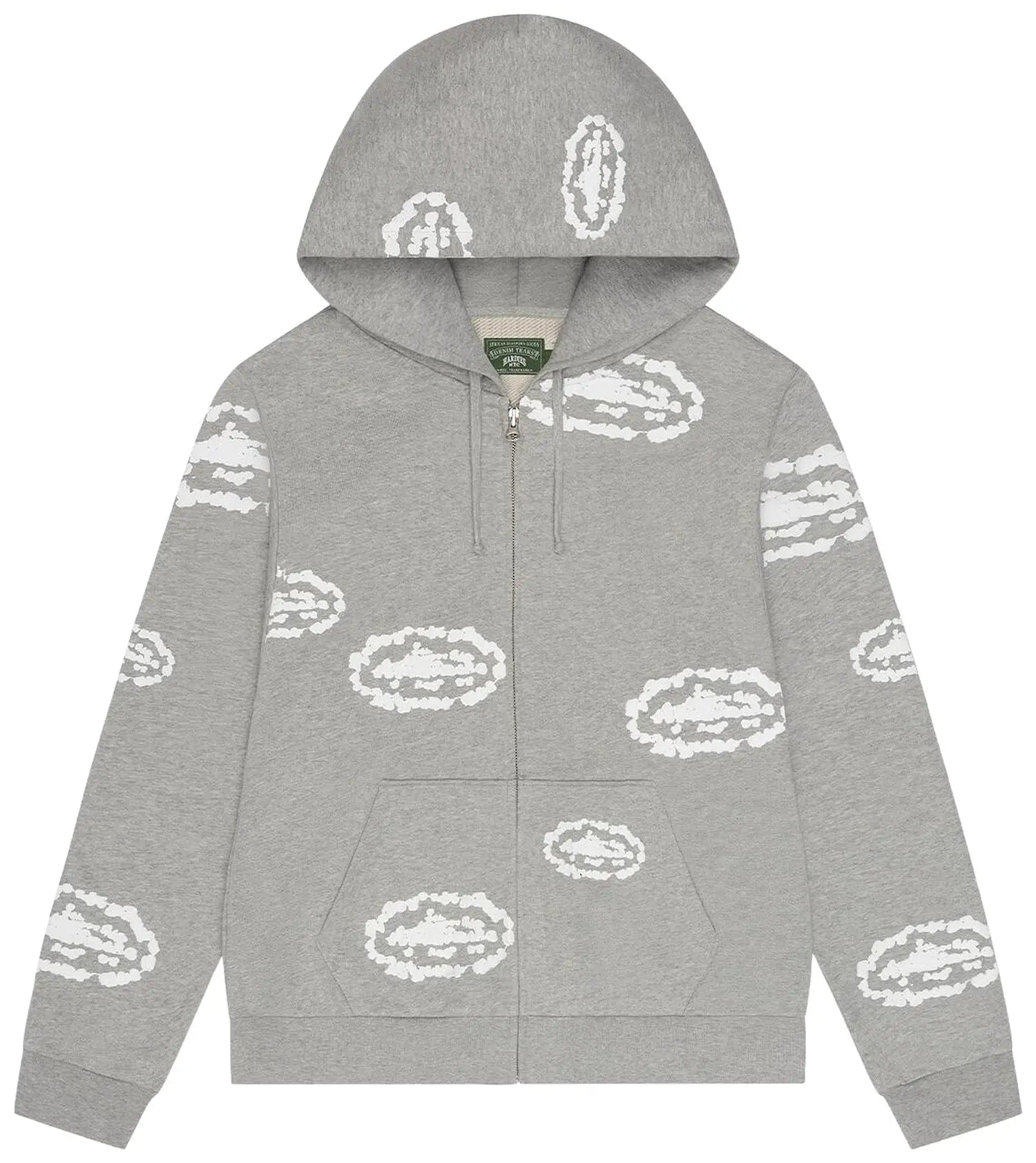 Denim Tears Corteiz x Denim Tears Island Wreath Zip Hoodie 'Heather Grey'