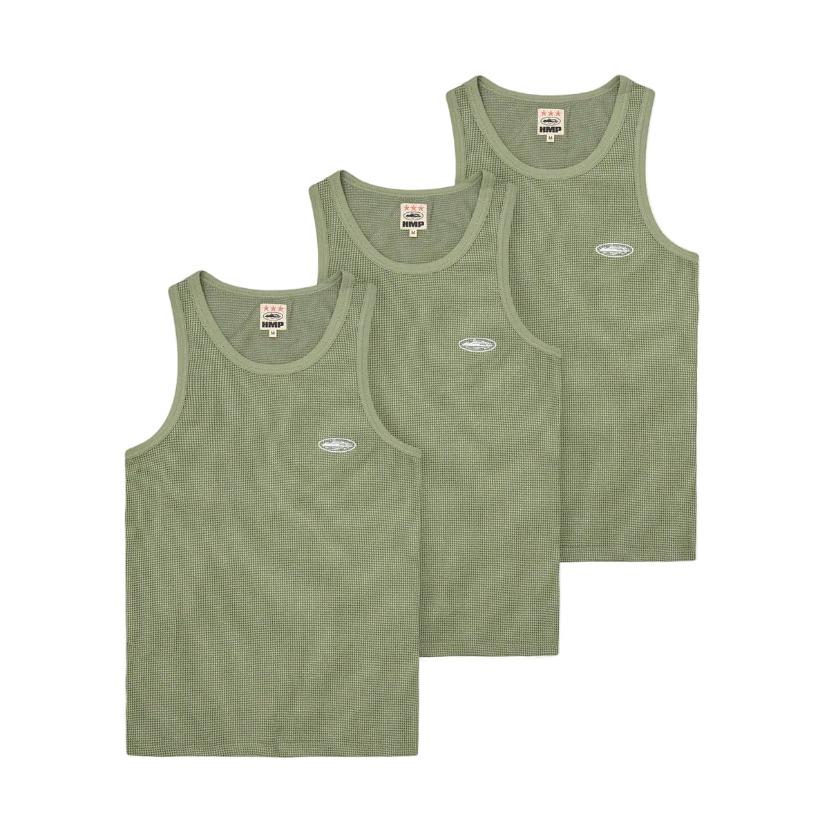 Corteiz HMP Essentials Tank Top (3 Pack) 'Olive'