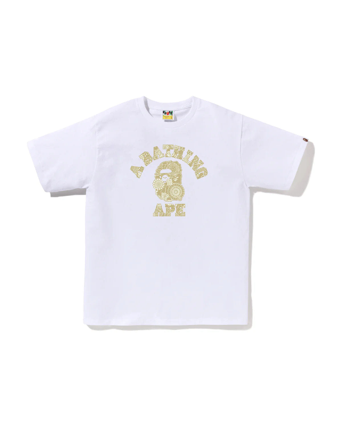 Bape Japanese Indigo Art Camo College Tee 'White'