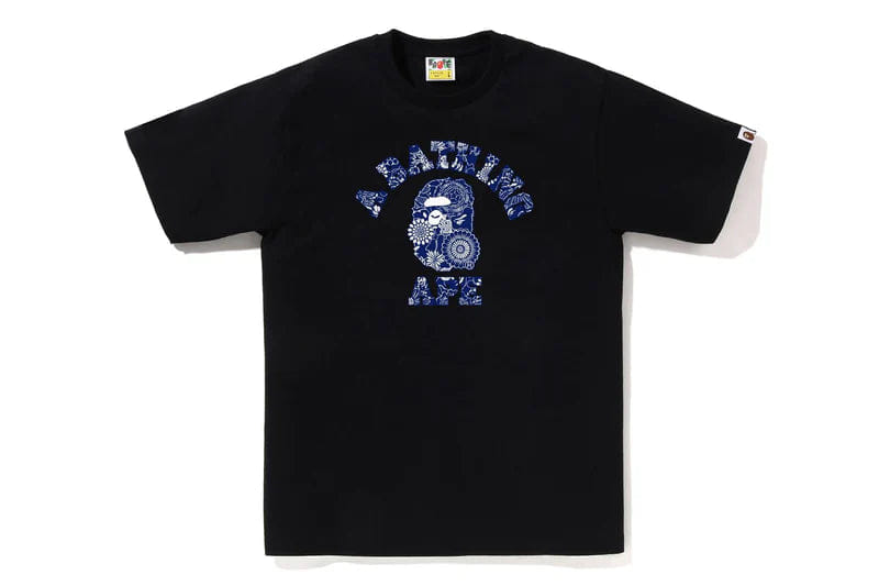 Bape Japanese Indigo Art Camo College Tee 'Black'