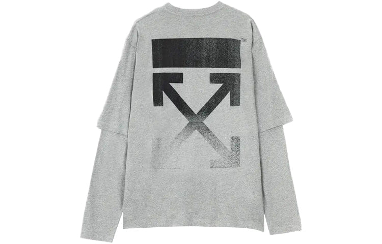 Off-White Degrade Arrow Double Sleeve Tee 'Melange Grey'