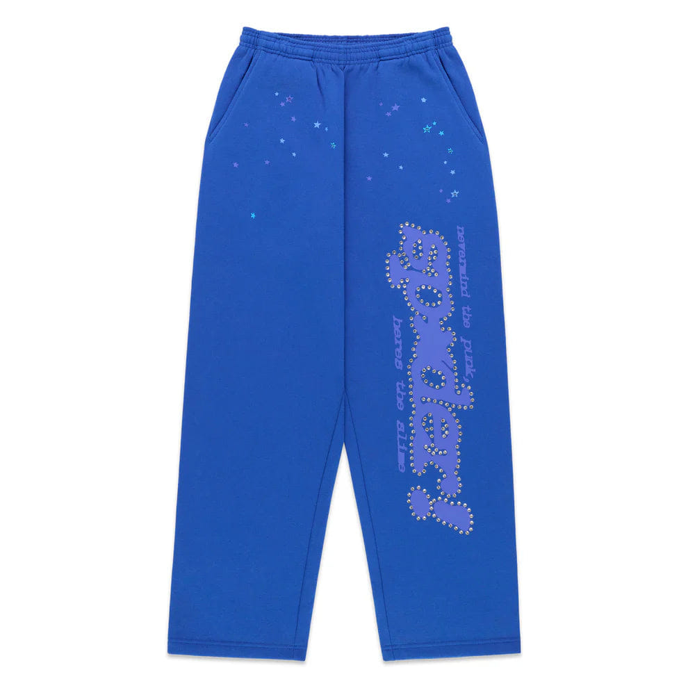 Sp5der Rhinestone Punk V2 Sweatpant 'Blue'
