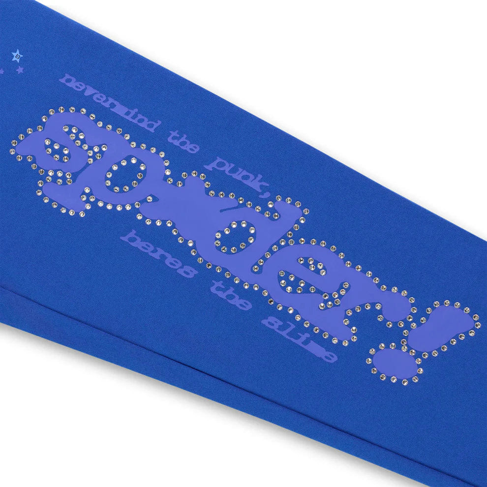 Sp5der Rhinestone Punk V2 Sweatpant 'Blue'