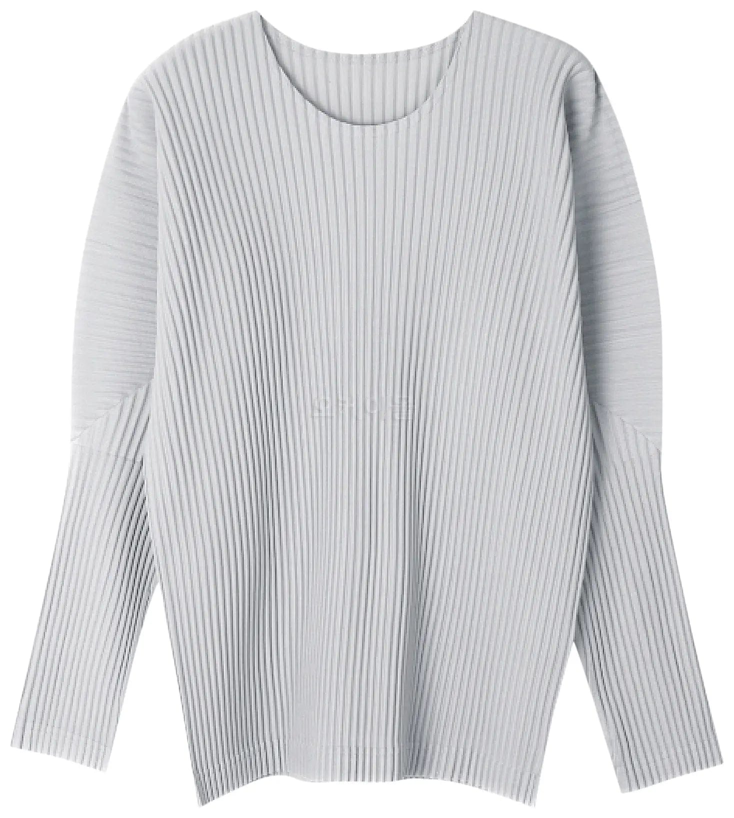 Issey Miyake Homme Plisse Pleated Long Sleeve Shirt 'Light Grey'