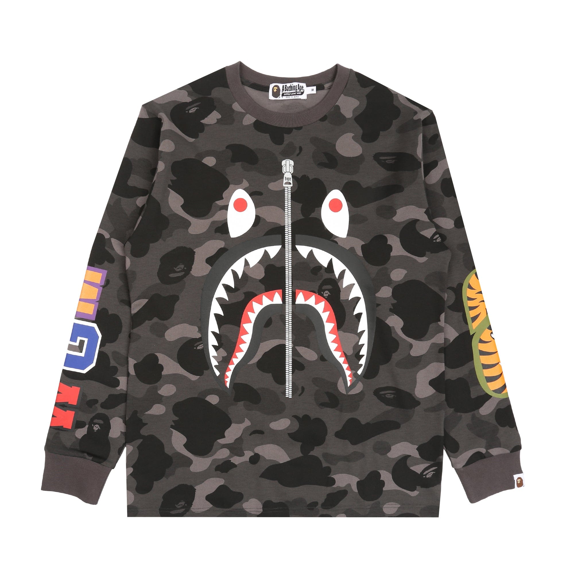 BAPE Color Camo Shark LS T-Shirt - Black