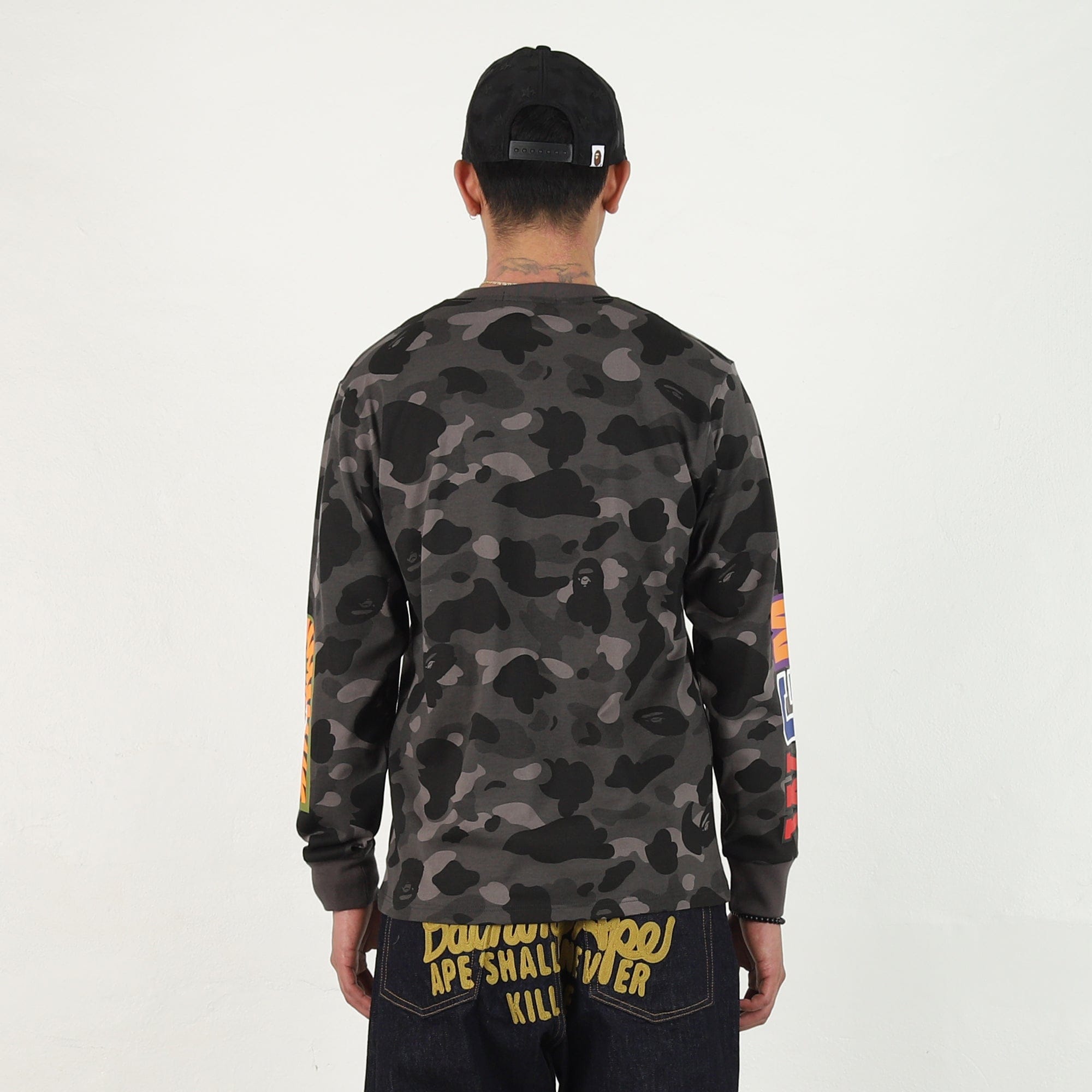 BAPE Color Camo Shark LS T-Shirt - Black