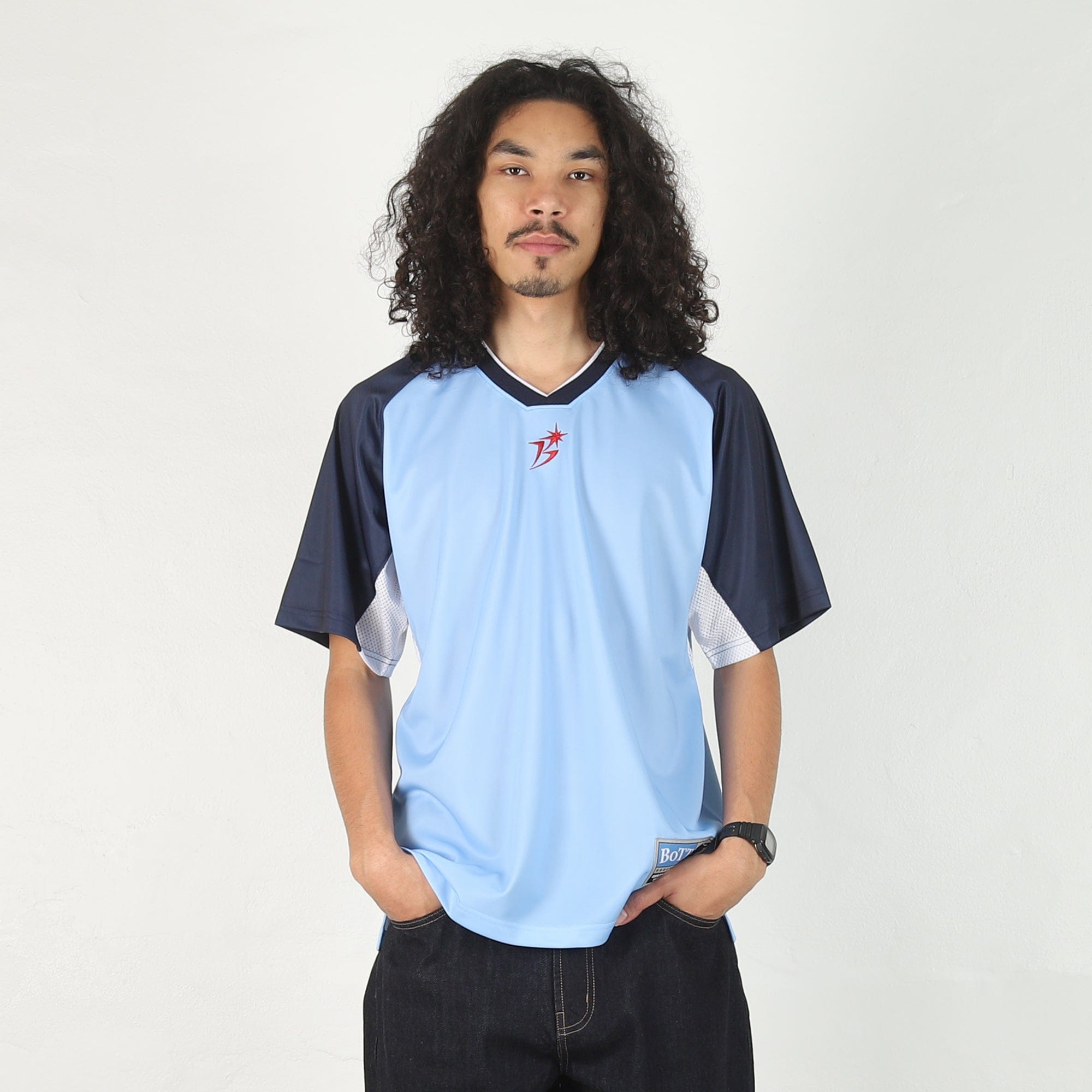 Bott Paneled Training Shirt - Light Blue